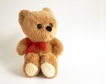 Teddy Bear, Stuffed Animal, 1980s Toys, Vintage Plush, 13"