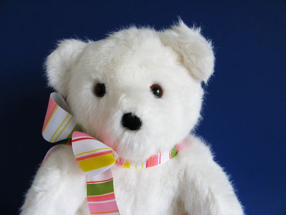 vintage white teddy bear