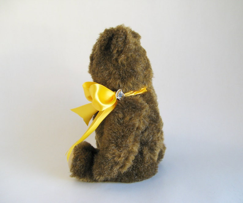 Vintage Teddy Bear by Knickerbocker Creations jointed stuffed animal 1990s Toy Classic Teddy Bear Retro Toy Amber Glass Eyes Plush