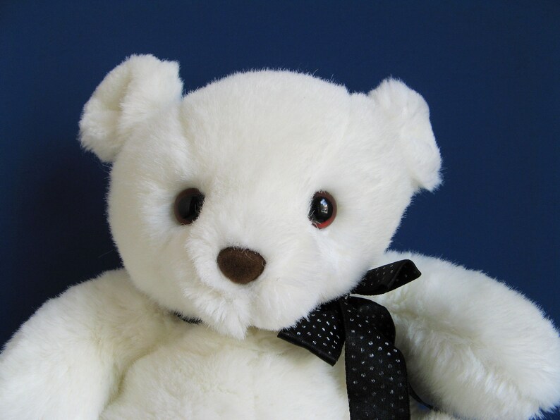 vintage white teddy bear