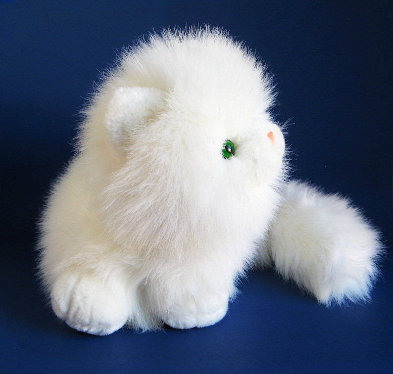 Large White Fluffy Cat Stuffed Animal Nikki Russ Berrie | Etsy