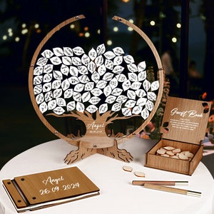 funeral guest book, funeral Guest Book Alternative Custom Wooden Memorial Guest Book: A Personalized Celebration of Life image 9