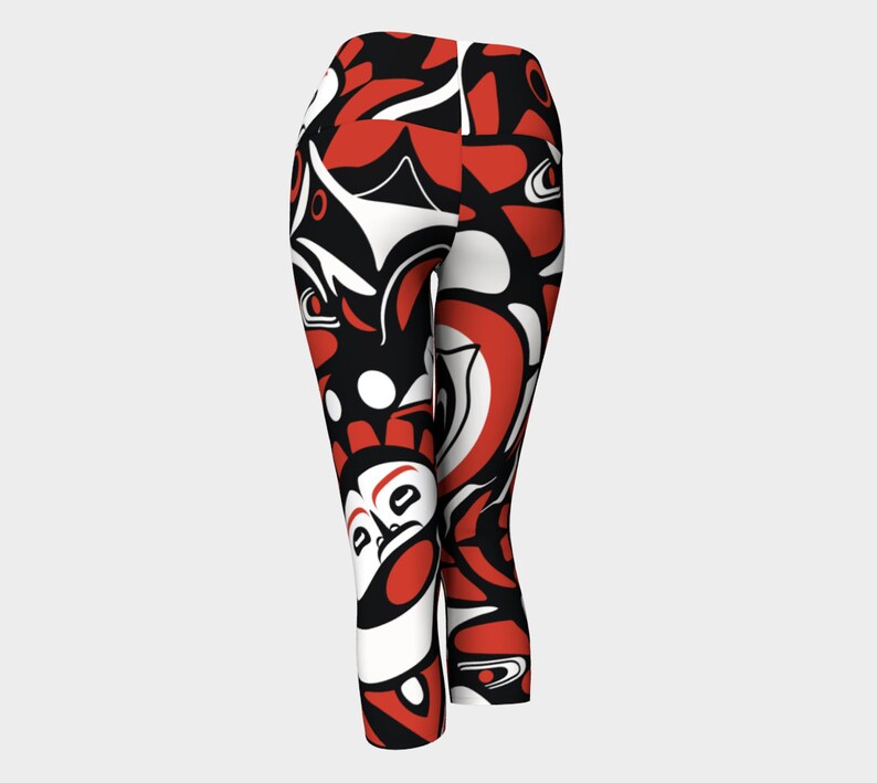 Red /& Black Haida Yoga Capris