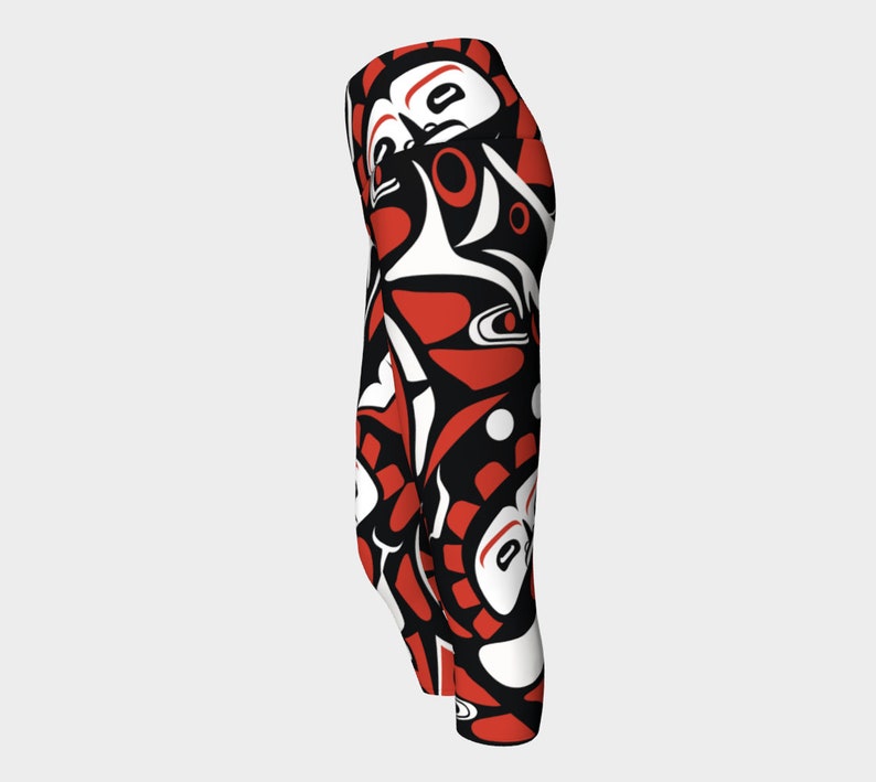 Red /& Black Haida Yoga Capris