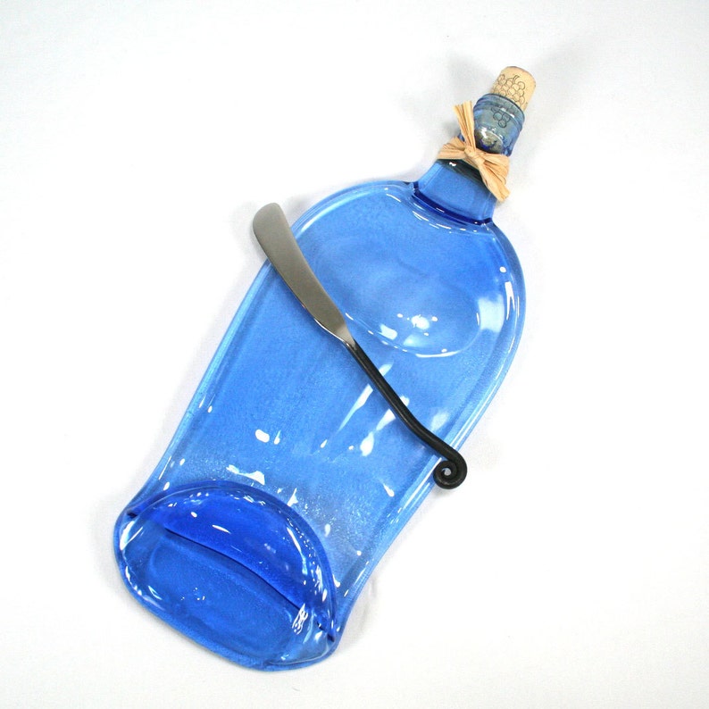 Electric Blue Vodka Bottle Flat Serving Tray with Cork and Etsy