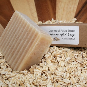 Oatmeal Face Handcrafted Soap with Lavender Honey and Tea Tree- Vegan - 4.5 - 5 oz bar