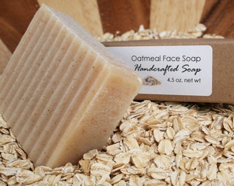 Oatmeal Face Handcrafted Soap with Lavender Honey and Tea Tree- Vegan - 4.5 - 5 oz bar