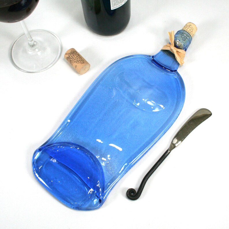 Electric Blue Vodka Bottle Flat Serving Tray with Cork and Etsy