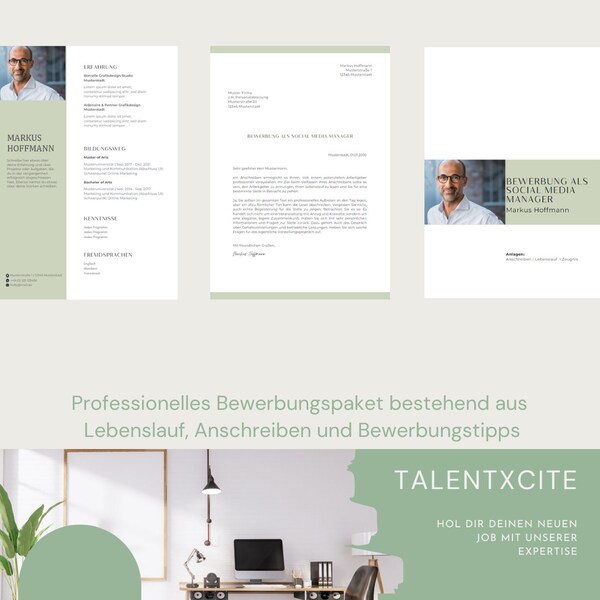 Lebenslauf Vorlage | Bewerbungsvorlage | Word | Bewerbung | Bewerbungsmappe