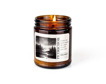 Petrichor | The smell of earth after rain | Soy Wax Candle in Amber Jar