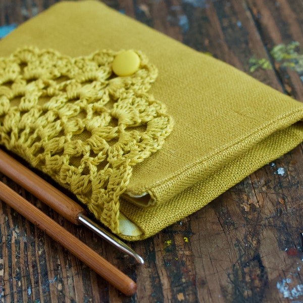 Linen Crochet Hook Case - Holder - Organizer