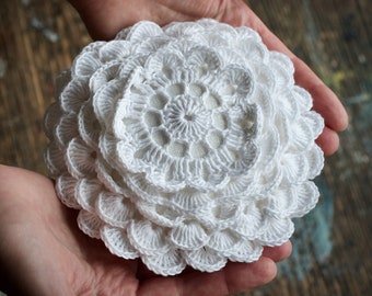 Crocheted Wedding Ring Pillow - Ring Bearer -- natural linen