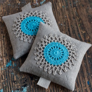 Lavender sachets crochet motif set of 2 image 1