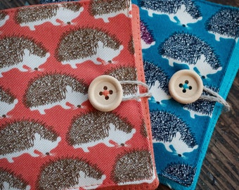 Small Linen Needle Book - Hedgehogs