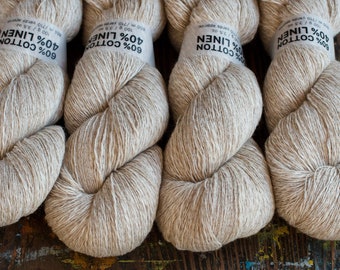 Natural linen/cotton yarn -- 100 g