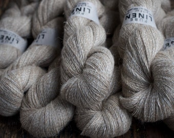 Linen melange yarn - lace weight -- beige grey