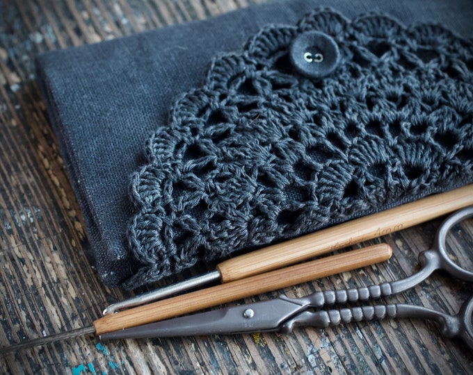 Linen Crochet Hook Case Holder Organizer Etsy