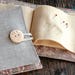 Small Linen Needle Book - Pincushion button
