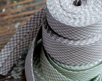 Linen bias tape - woven check linen - width 2 and 3 cm