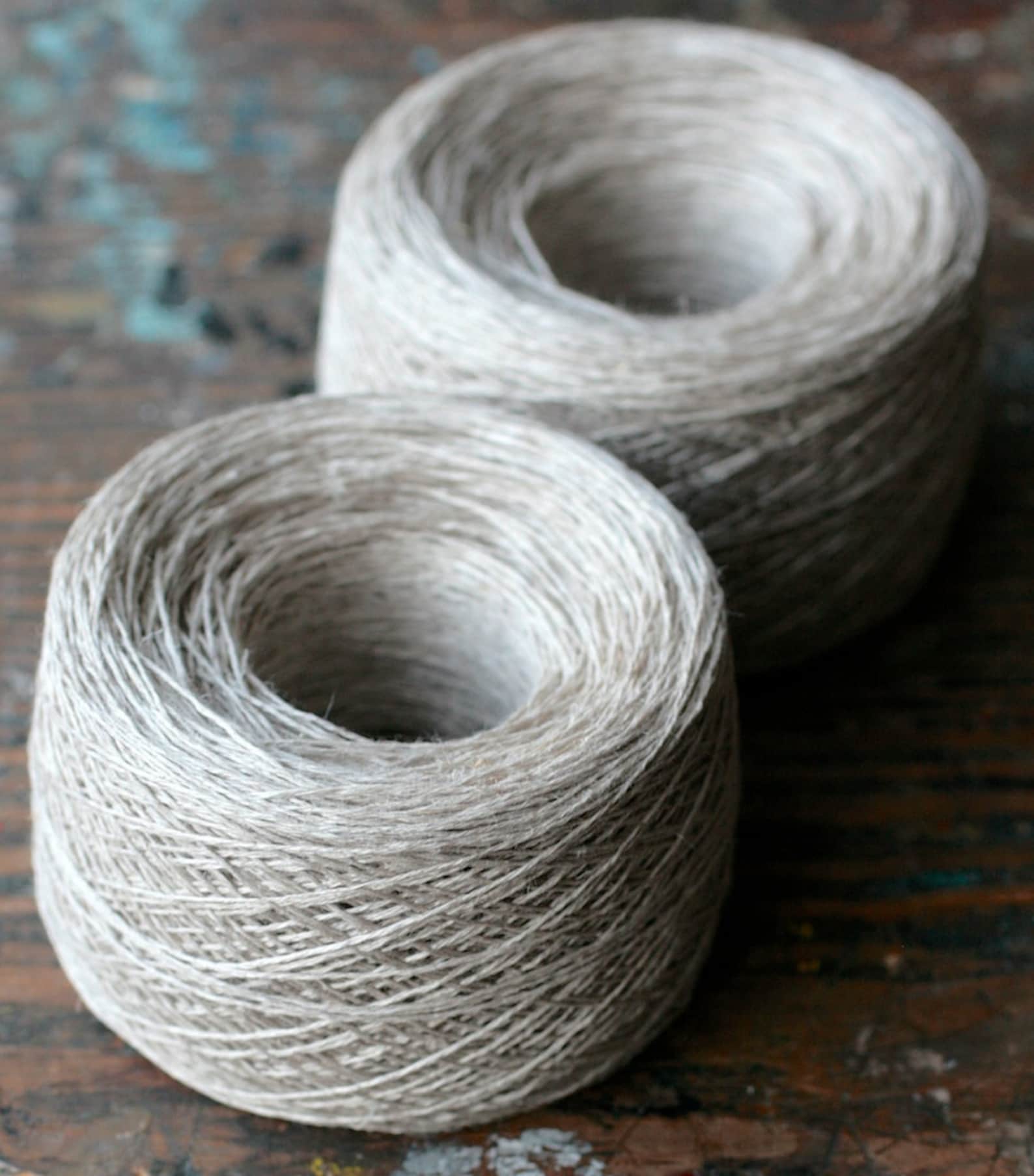 Linen Yarn Thread One Ball Natural Linen 2ply Etsy