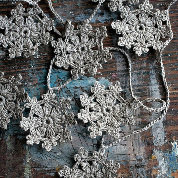 Custom Listing -- Crochet Garland -  36 snowflakes