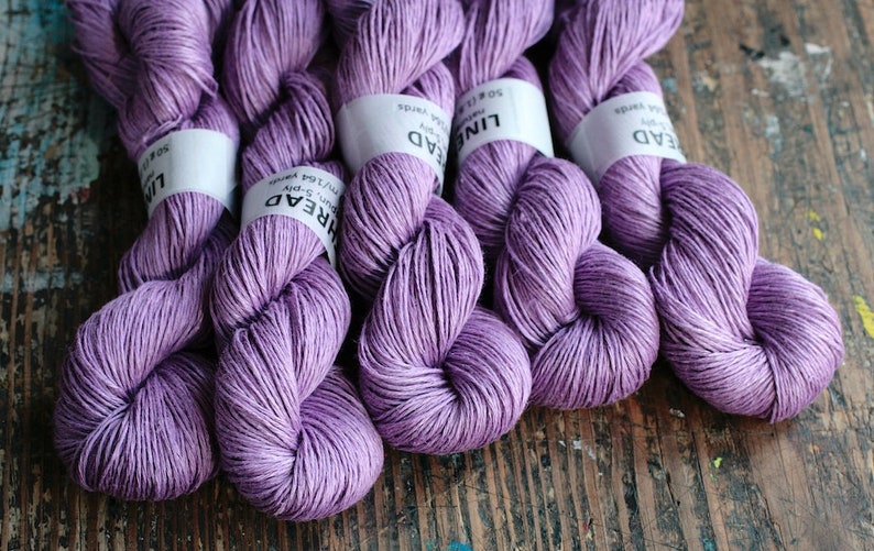 lavender lilac Light Fingering 5-ply Linen yarn