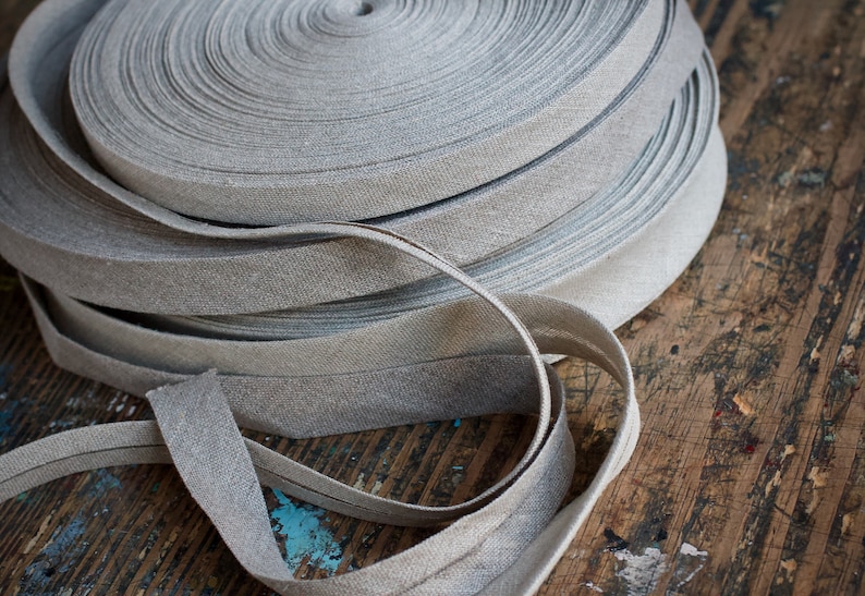 Linen bias tape Bias binding natural undyed width 1.5 Etsy