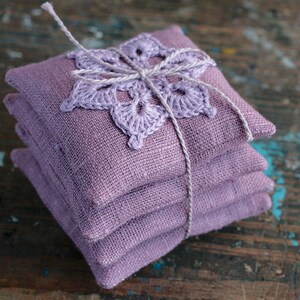 Lavender sachets crochet motif set of 4 image 2