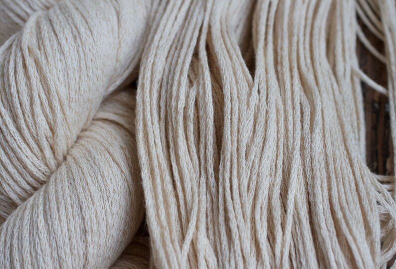 Lovely Undyed Linen/cotton Yarn 100 G Ecru Etsy