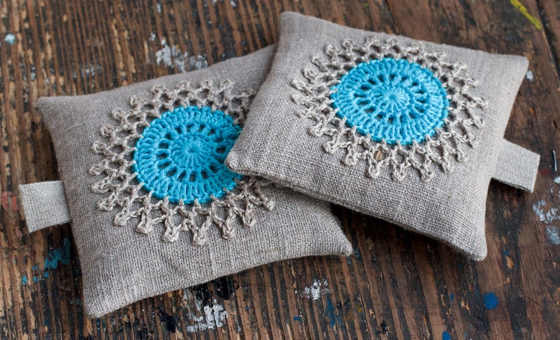 Lavender sachets crochet motif set of 2 image 3