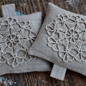 Lavender sachets crochet motif set of 2 image 3