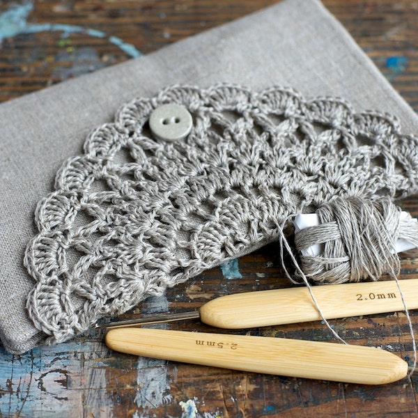 Linen Crochet Hook Case - Holder - Organizer