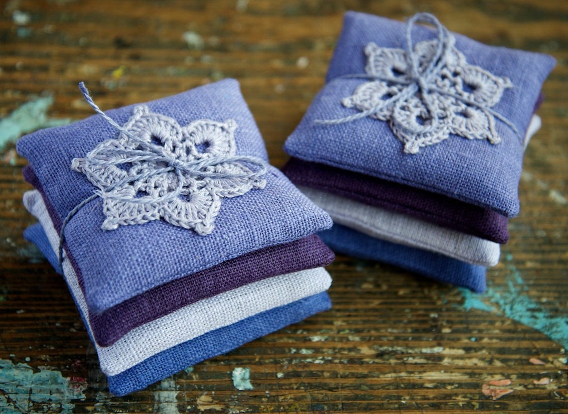 Lavender Sachets Crochet Motif Set of 4 Etsy