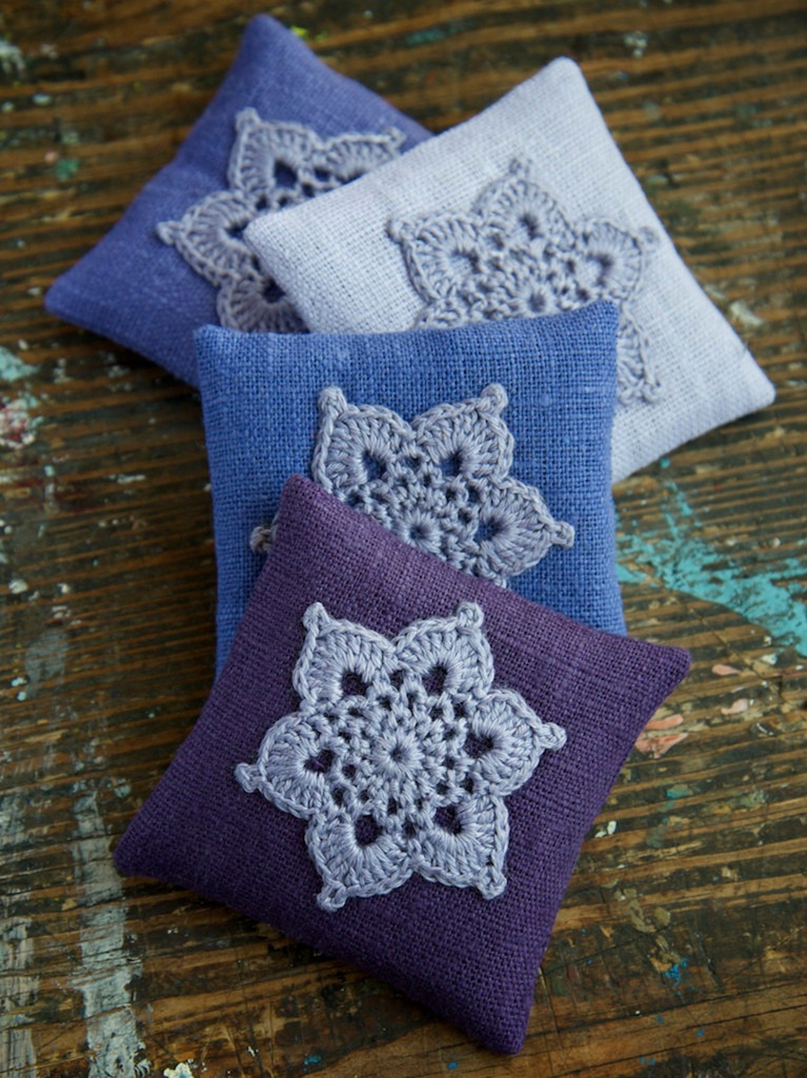 Lavender Sachets Crochet Motif Set of 4 Etsy