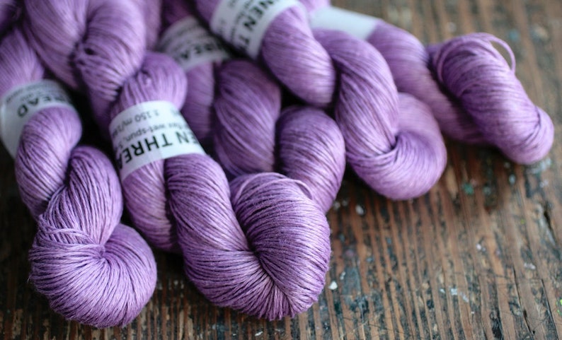 lavender lilac Light Fingering 5-ply Linen yarn