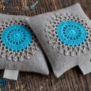 Lavender sachets crochet motif set of 2 image 4