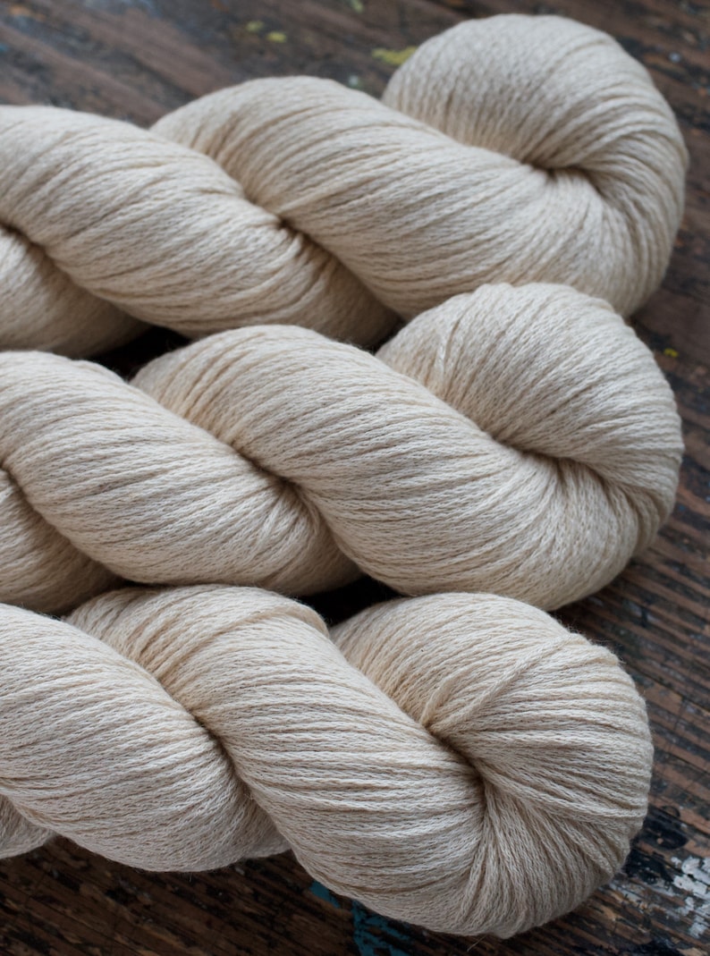 Lovely Undyed Linen/cotton Yarn 100 G Ecru Etsy