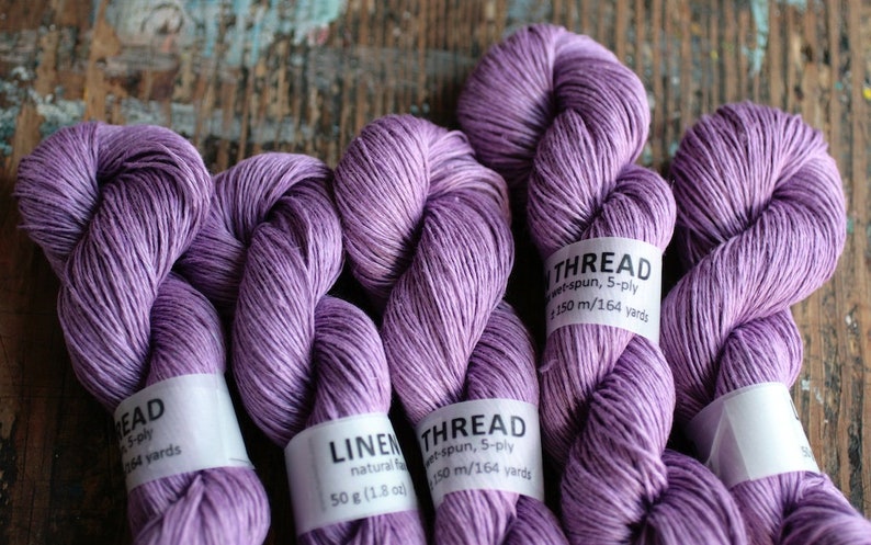 lavender lilac Light Fingering 5-ply Linen yarn