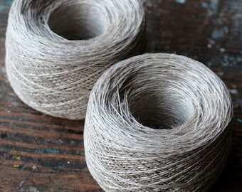 Linen yarn thread -- one ball - natural linen -- 2-ply