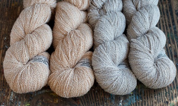 Cotton, Linen, Silk, Acrylic Boucle Yarn 100 G, Lace 