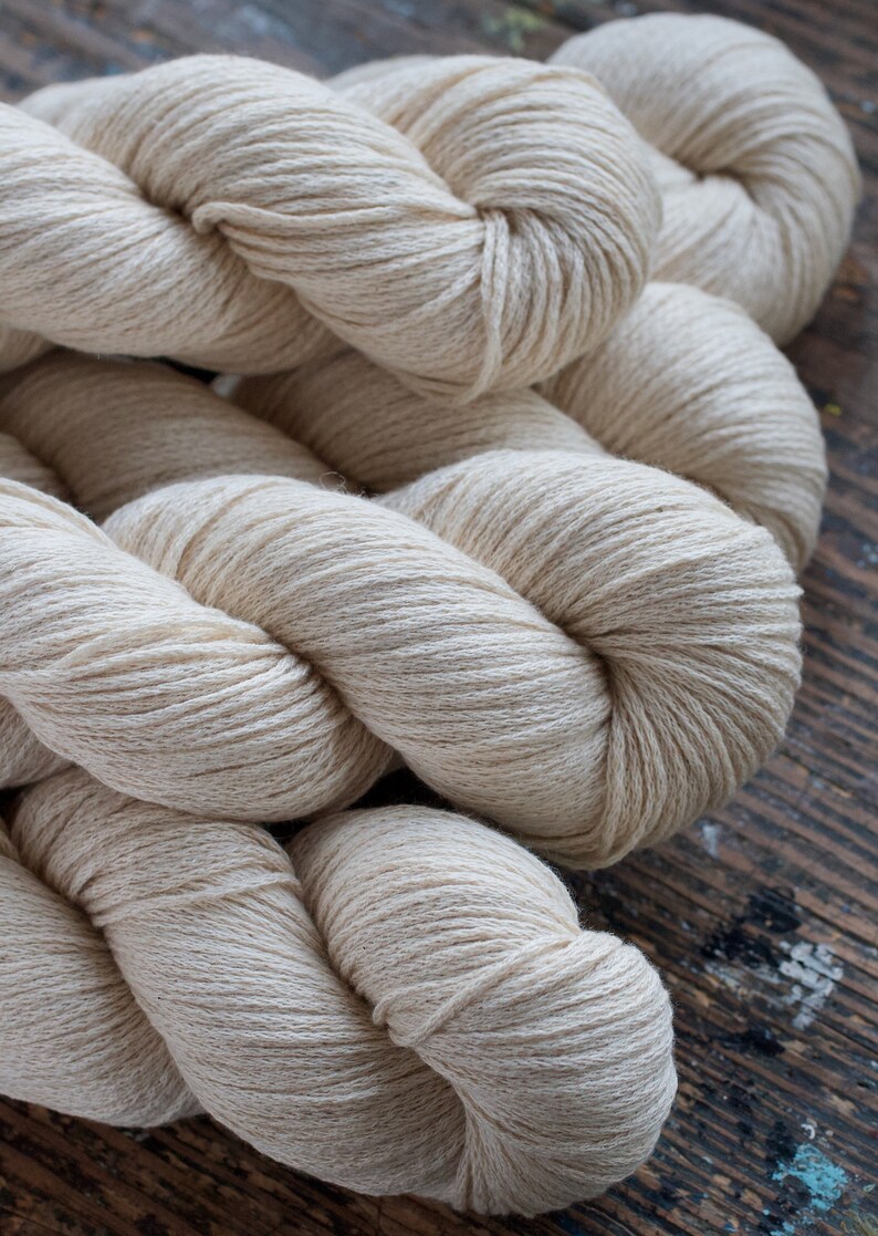 Lovely Undyed Linen/cotton Yarn 100 G Ecru Etsy UK
