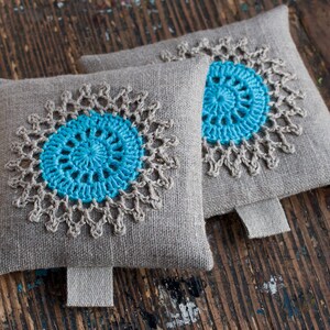 Lavender sachets crochet motif set of 2 image 2