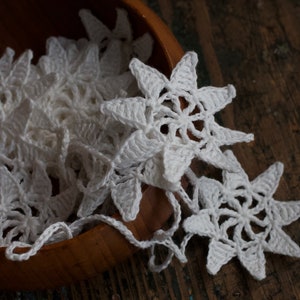 Crochet Garland Wall Hanging Small Doily Bunting Snowflake garland snow white image 2