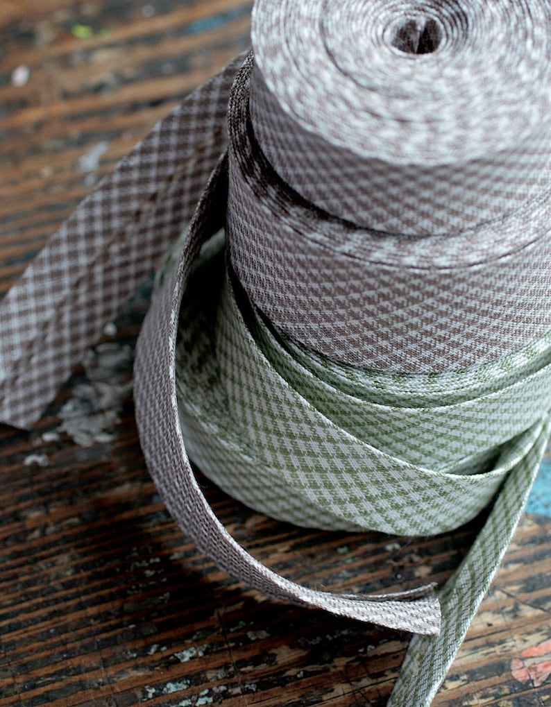 Linen bias tape woven check linen width 2 and 3 cm Etsy