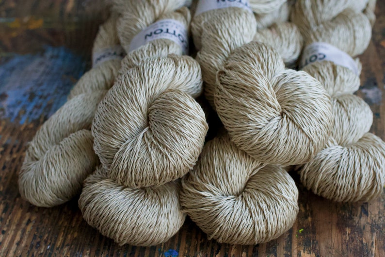 Beautiful Mercerized Cotton yarn 100 g light taupe image 4