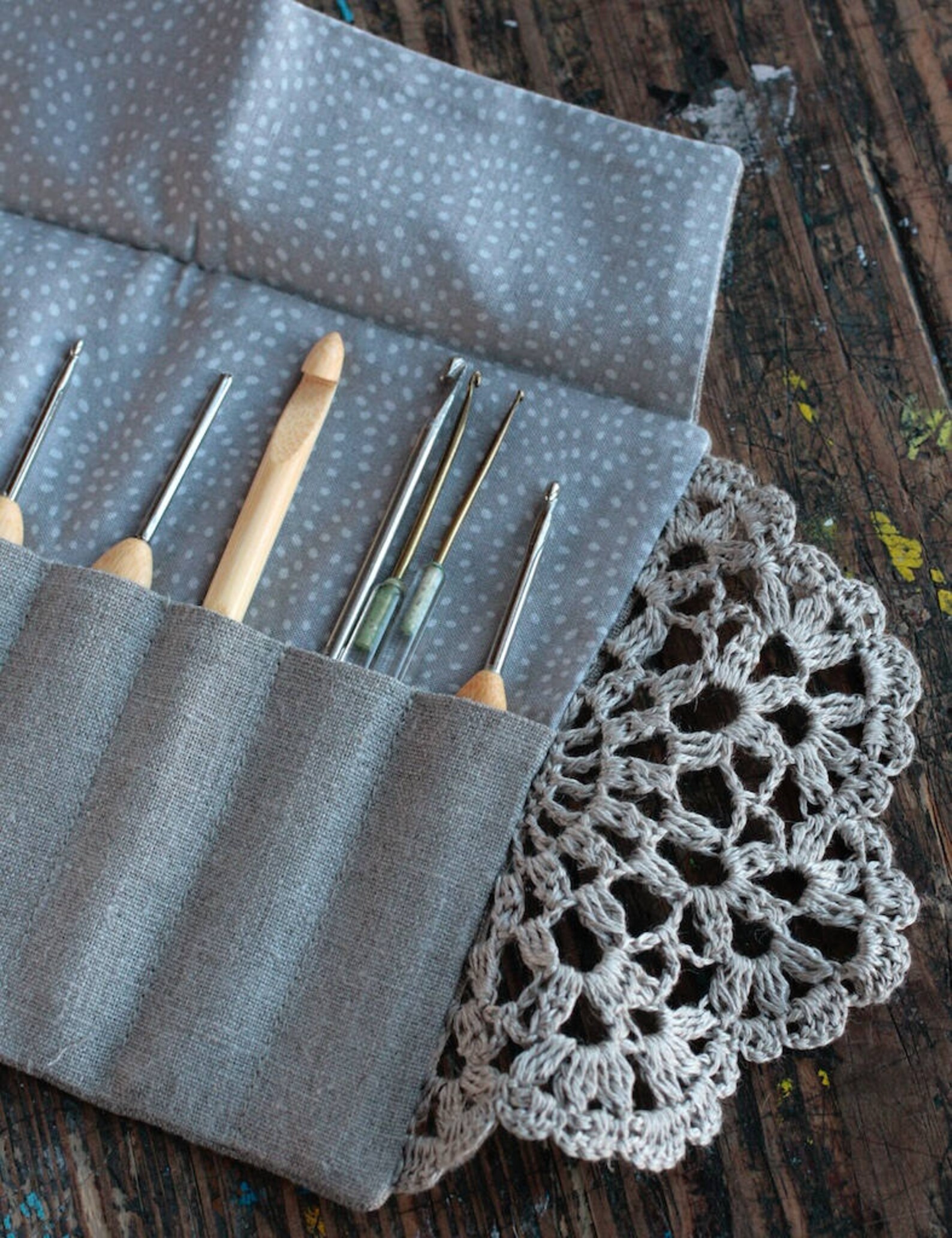Linen Crochet Hook Case Holder Organizer Etsy UK