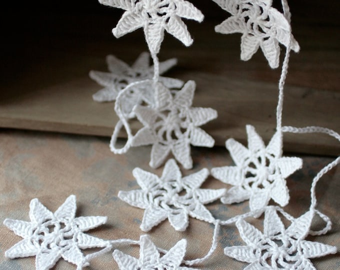 Crochet Garland Wall Hanging Small Doily Bunting Etsy