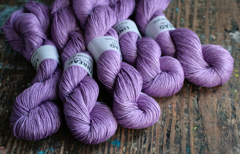 lavender lilac Light Fingering 5-ply Linen yarn