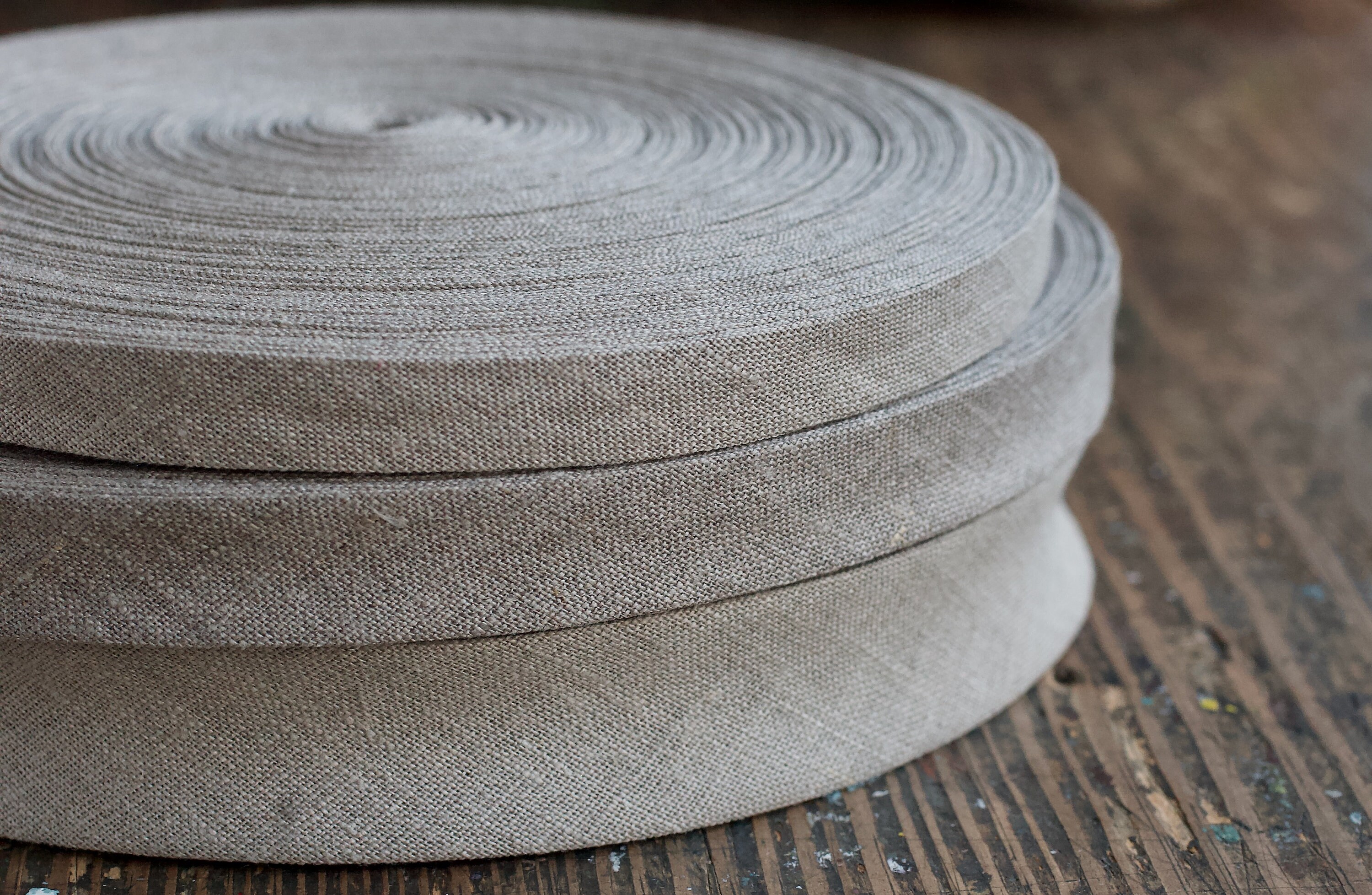 Linen bias tape Bias binding natural undyed width 1.5 Etsy