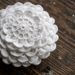 Crocheted Wedding Ring Pillow Ring Bearer natural linen image 5